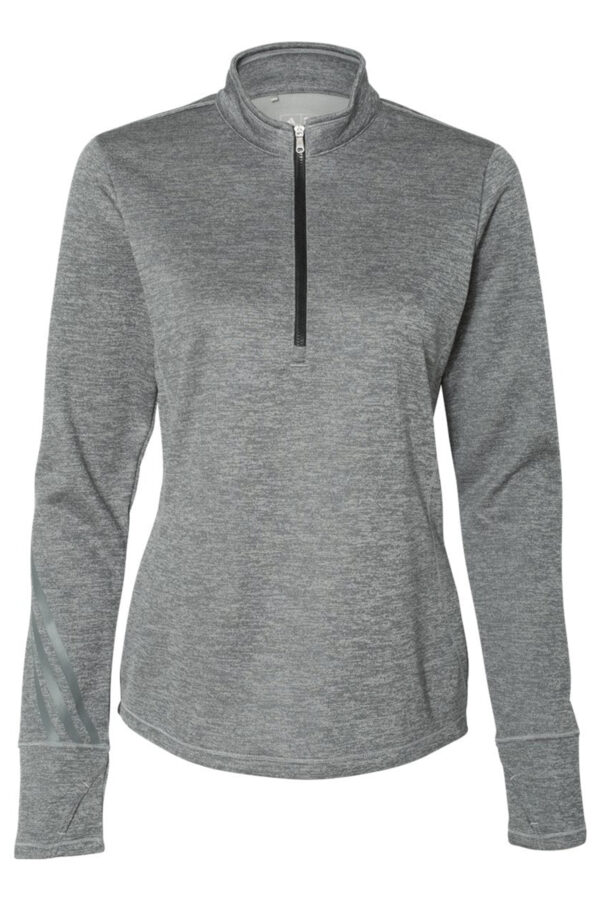 Ladies 3-Stripes Heather Quarter-Zip - Image 2