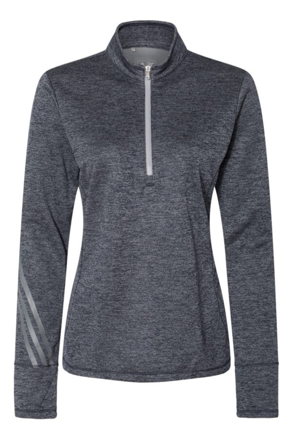 Ladies 3-Stripes Heather Quarter-Zip - Image 3