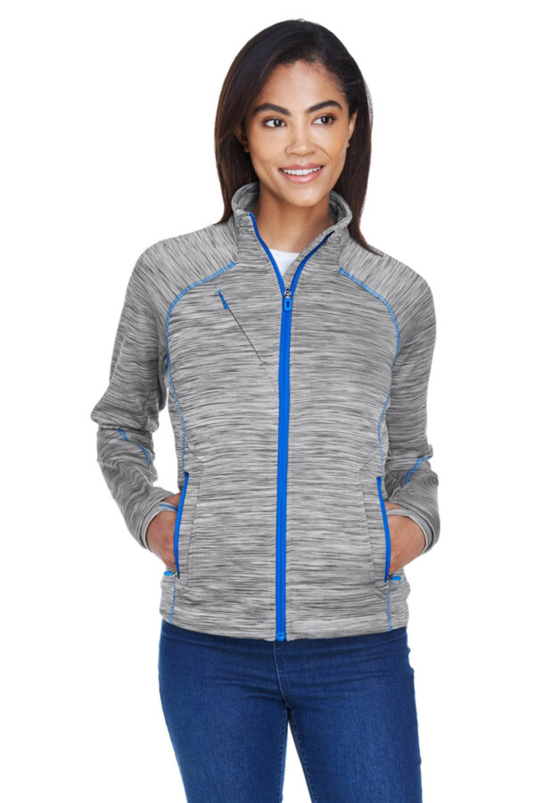 North End Ladies Sport Red Flux Melange Fleece Jacket - Image 4