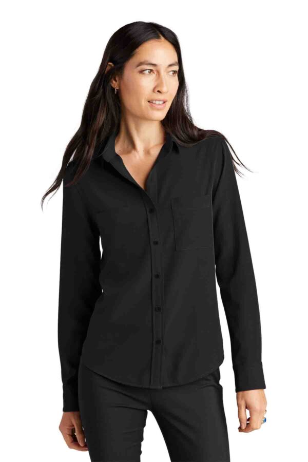 Mercer+Mettle™ Women's Stretch Crepe Long Sleeve Camp Blouse - Image 3